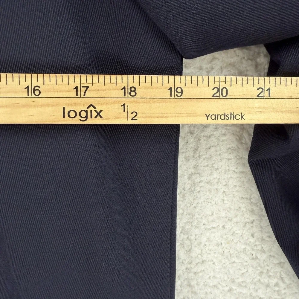 Celine Coat Womens 40‎ Blue Wool Twill Long Single Breasted Overcoat Made France